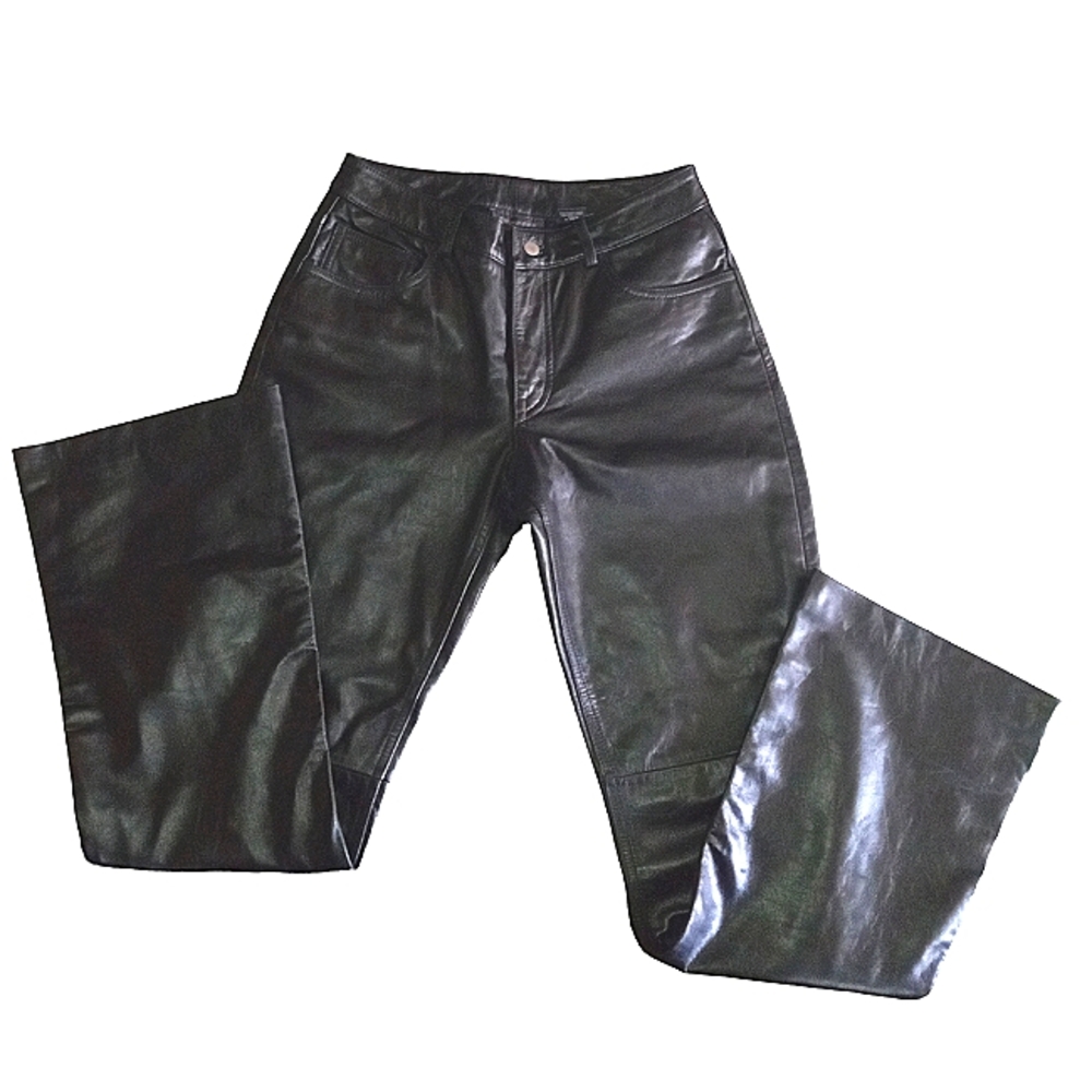 Express Leather Vintage 5 Pocket Denim Style Pants size 1/2 Women's.  18